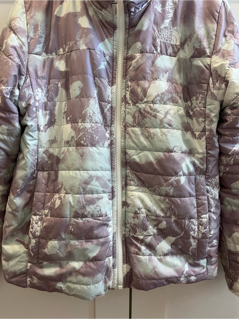 The North Face Reversible Mossbud Swirl Girls' Jacket Size L (14/16) - Picture 2 of 16